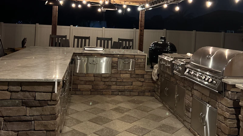 Outdoor kitchen install