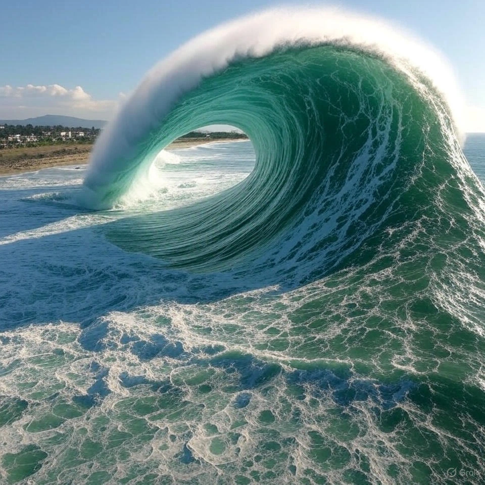 Hurricane Erin’s Category 5 Fury Looms, But 100-Foot Mega-Tsunami Threatens 