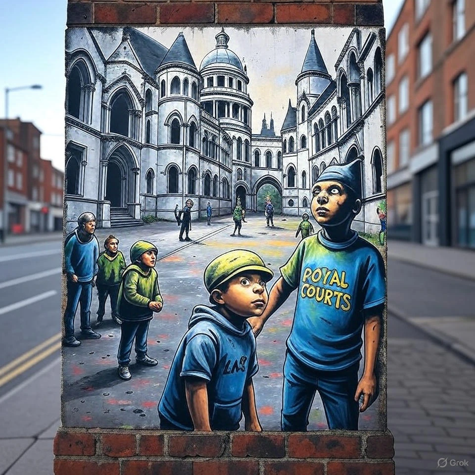 Banksy’s Royal Courts Graffiti Slams Arbitrary Justice, Echoes 1776 Revolution and Empire’s Legacy