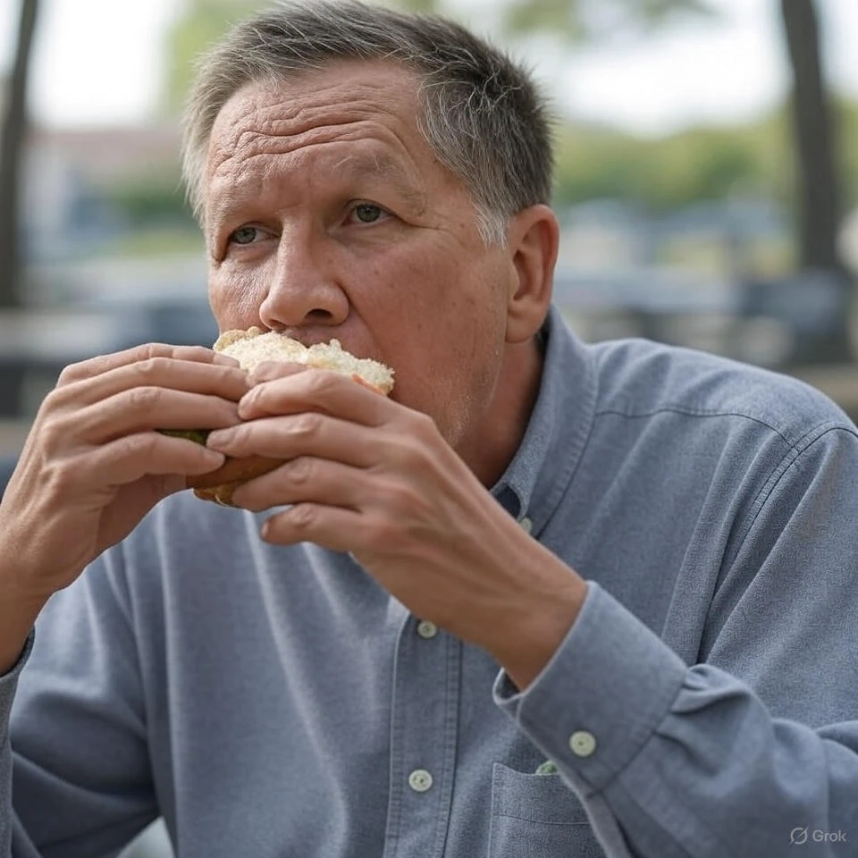 Kasich Ignores Decade of Democrat Attacks on Trump, Lives in Fantasy Land While Revoltingly Devouring Food
