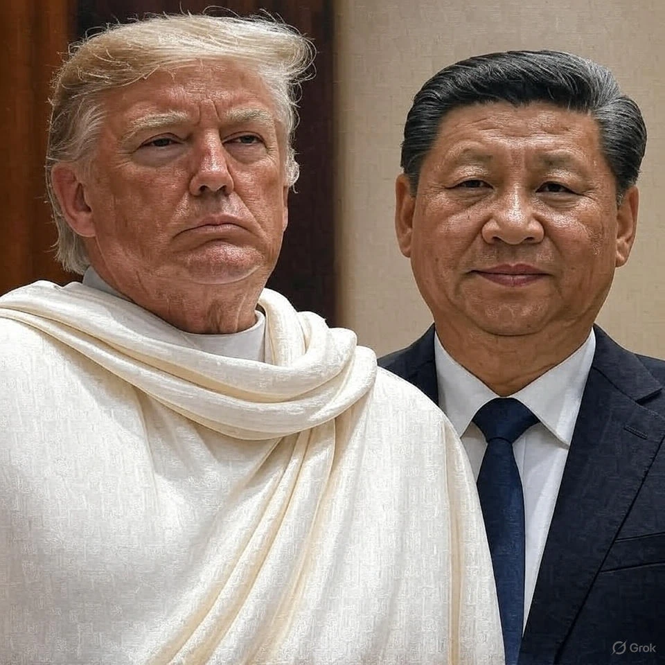 TRUMP-XI HANDSHAKE: Trump Grins, Xi Silent and Defeated – Tariffs Cut, Soy Deal Signed