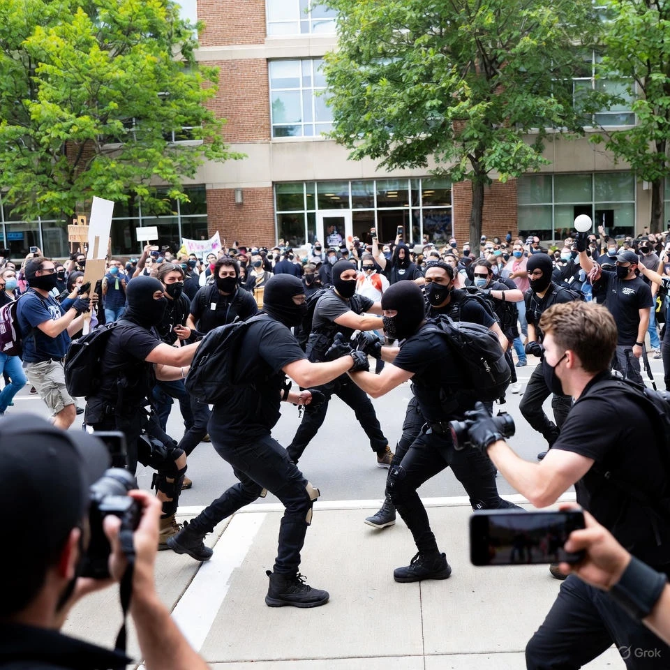 Antifa Storms Berkeley TPUSA Event: Keffiyehs, Fireworks, Bloody Brawl Over Kirk “Freedom” Shirts—2 Months After Assassination