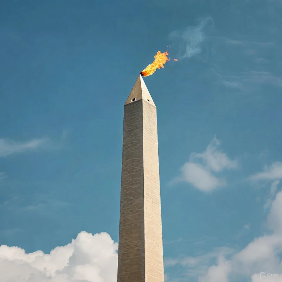 Trump Turns Washington Monument into Giant Candle for 250th Birthday