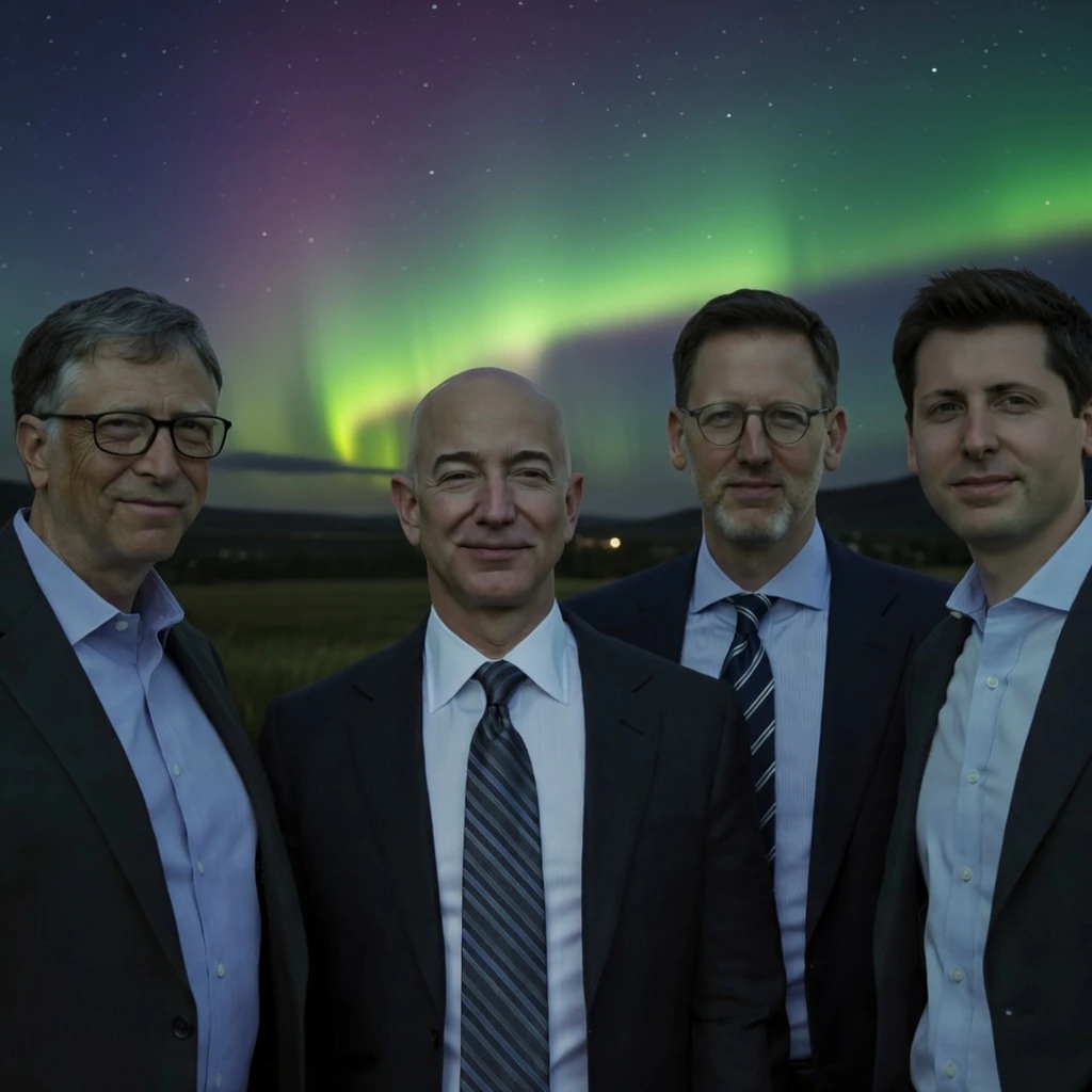 Billionaires Gates, Bezos, Thiel, Altman Invade Greenland with AI Mining, Freedom Cities
