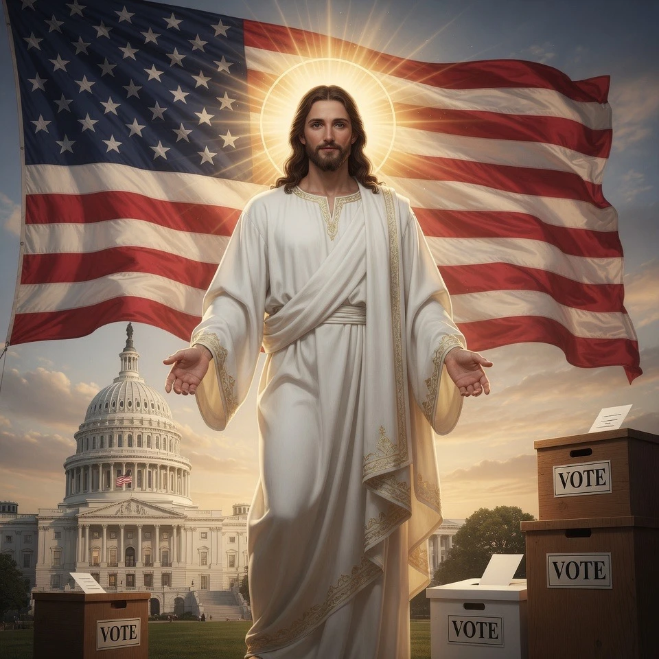 Trump Claims: America, Flag, Democracy and Christian Embrace