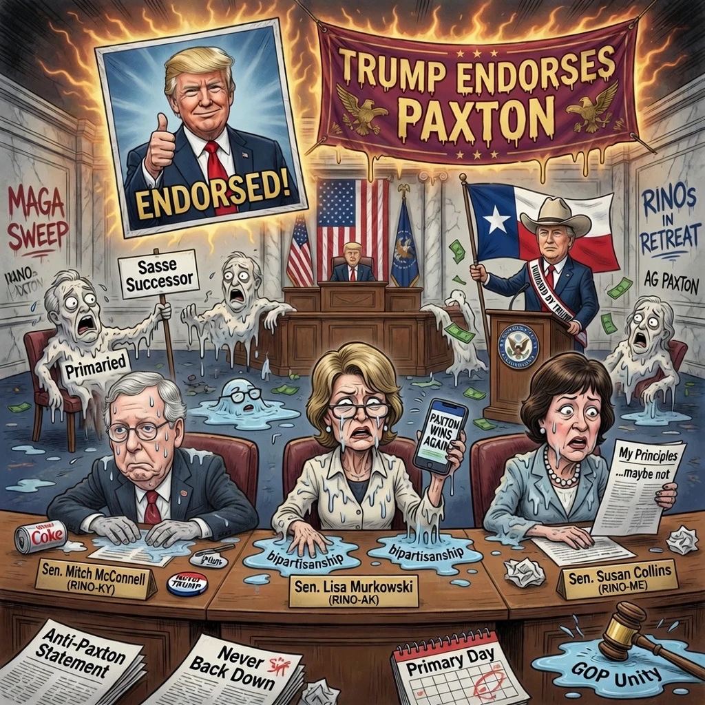 Trump’s Bold Paxton Endorsement Crushes Weak Senate RINOs Melting Down