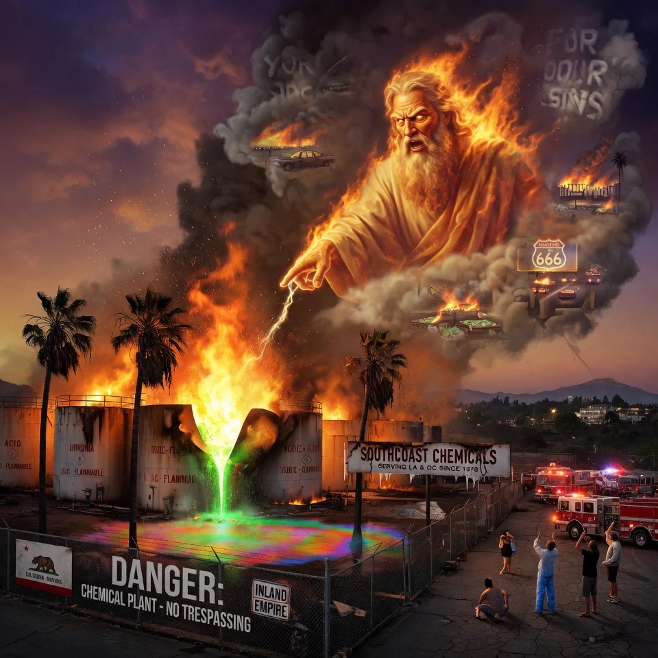 Toxic Chemical Tank Fire Forces Mass Evacuations Across Southern California