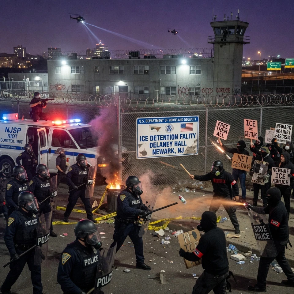 Newark ICE Area Dead Silent After NJSP Clears Violent Rioters