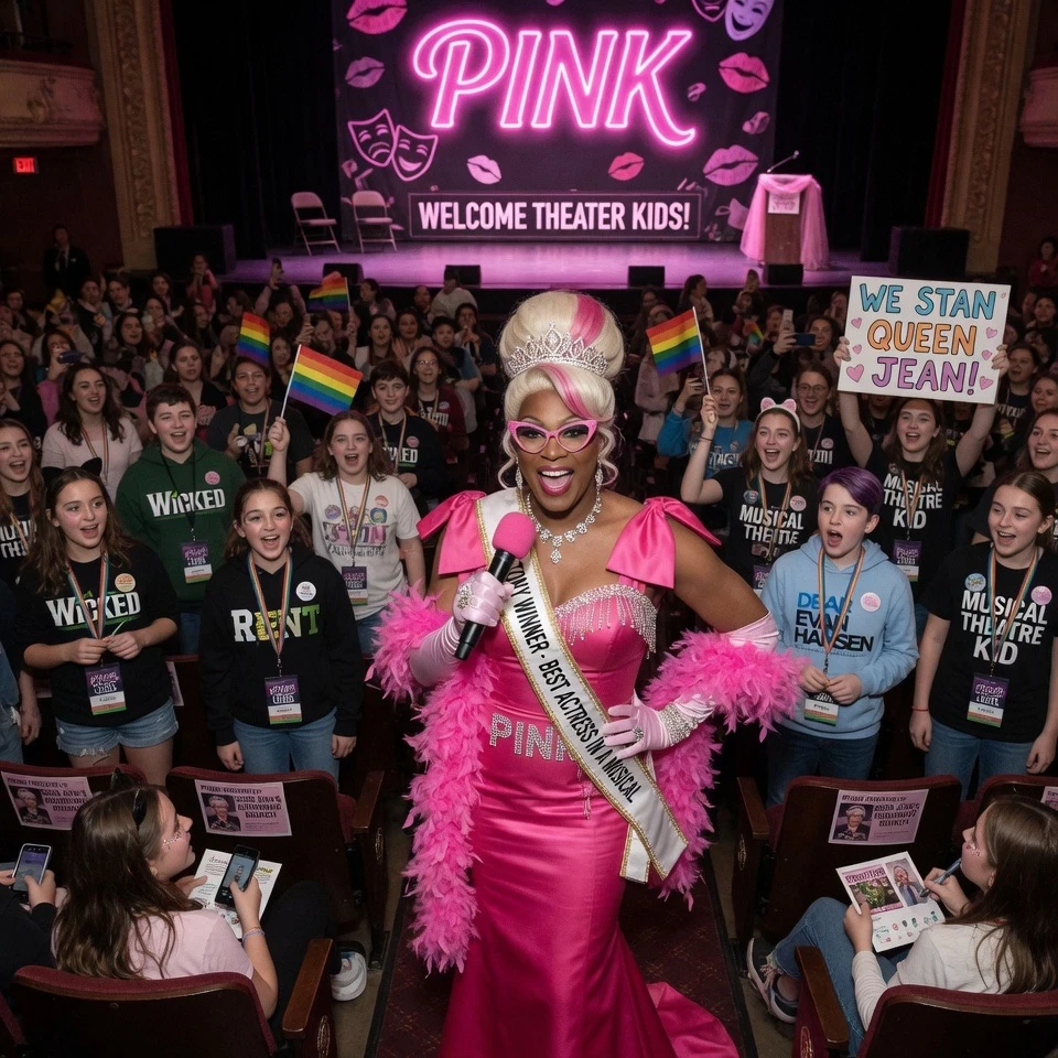 Qween Jean First Transgender Tony Winner at Pink Hosted Spectacle
