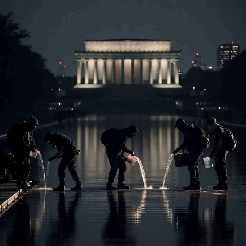 Antifa Operatives Caught Dumping Aggressive Algae Into Reflecting Pool