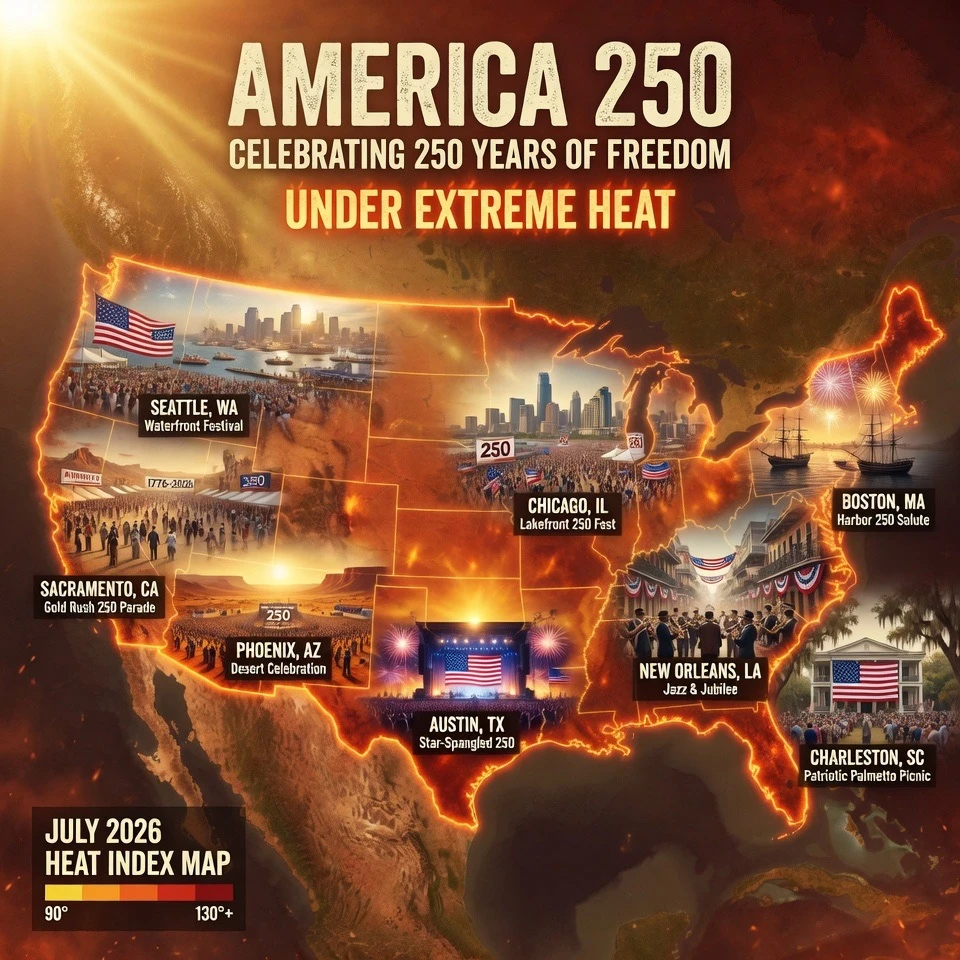 Extreme Heatwave Forges Patriotic Resolve in America 250 Celebrations