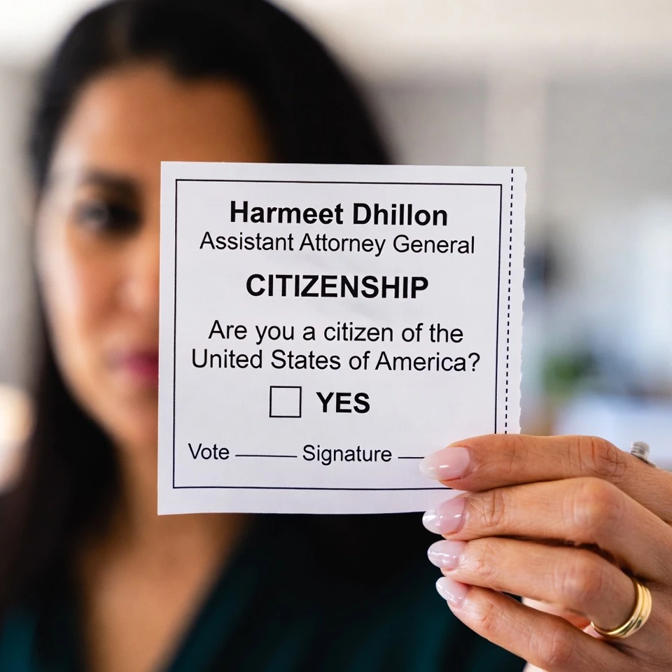 Dhillon's DOJ Demands States Bar Noncitizens from Federal Ballots