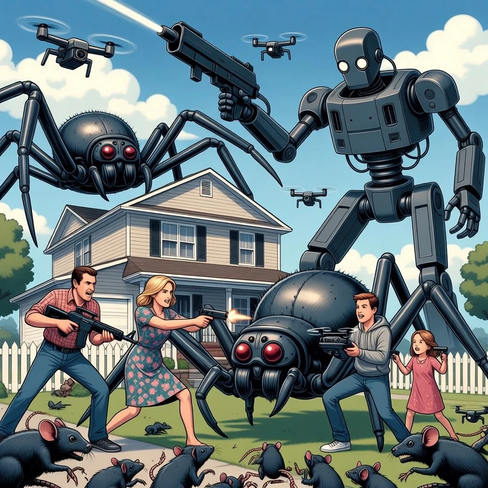 China’s Wheeled Robot Previews Spiders, Swarms, and Private Defense
