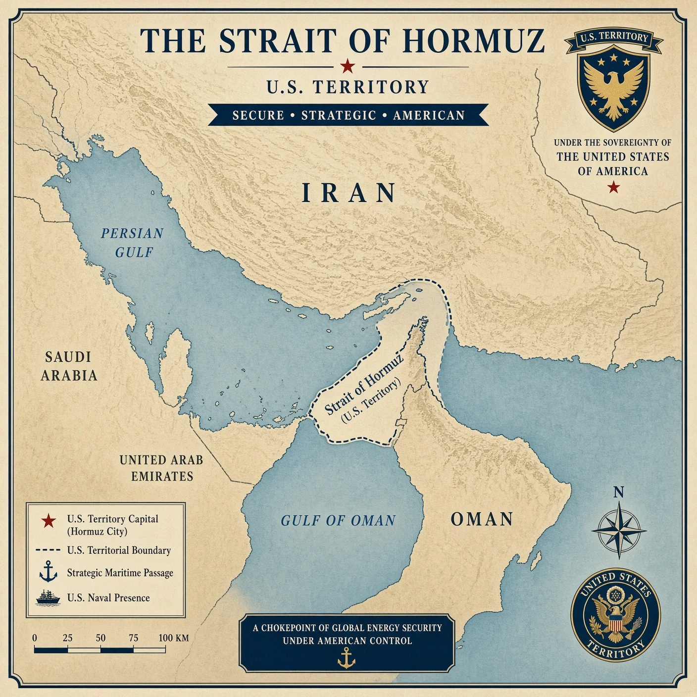 Trump Vows Hormuz Strait Will Become United States Territory