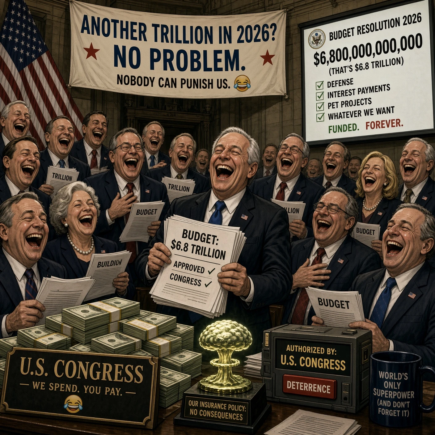 Congress Extends Spending Because No Creditor Can Collect Nuclear Debt