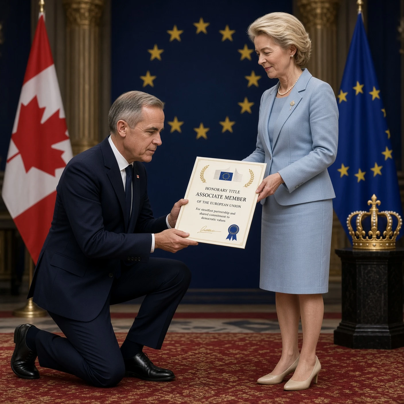 Carney Courts Phantom EU Rank and Gifts MAGA Canada's Split