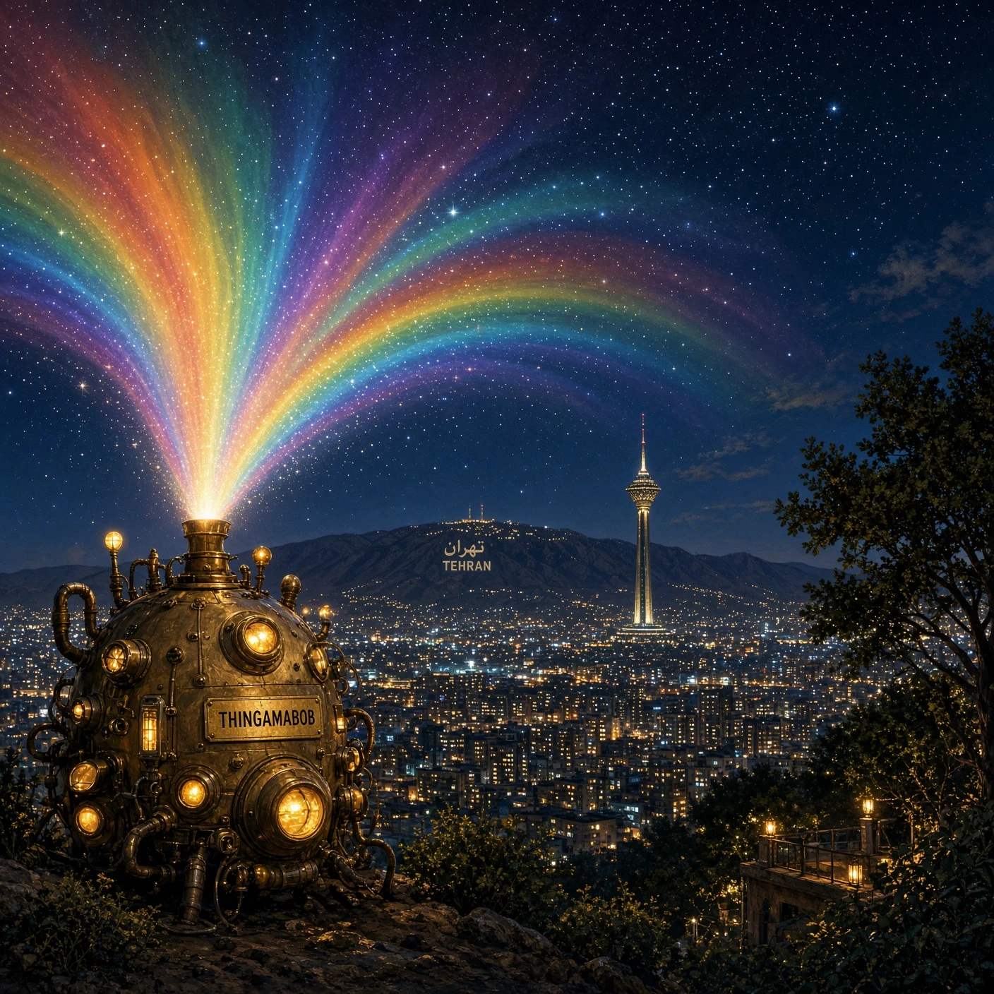 War Department Thingamabob Rainbows Tehran Sky, Unsettling Guards and Globalists