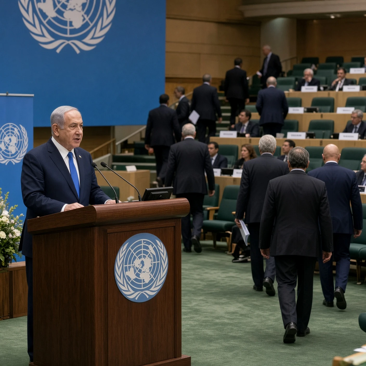 Netanyahu Brands UN Walkout Cowards After Iran Strike Defense.