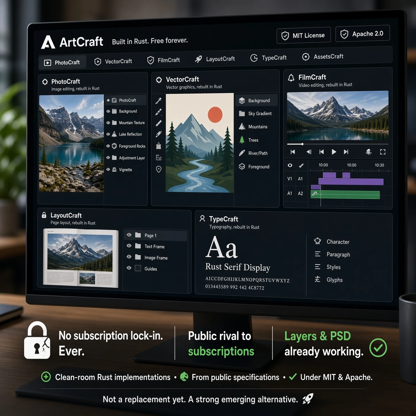 ArtCraft rebuilds Adobe’s creative suite in open Rust.