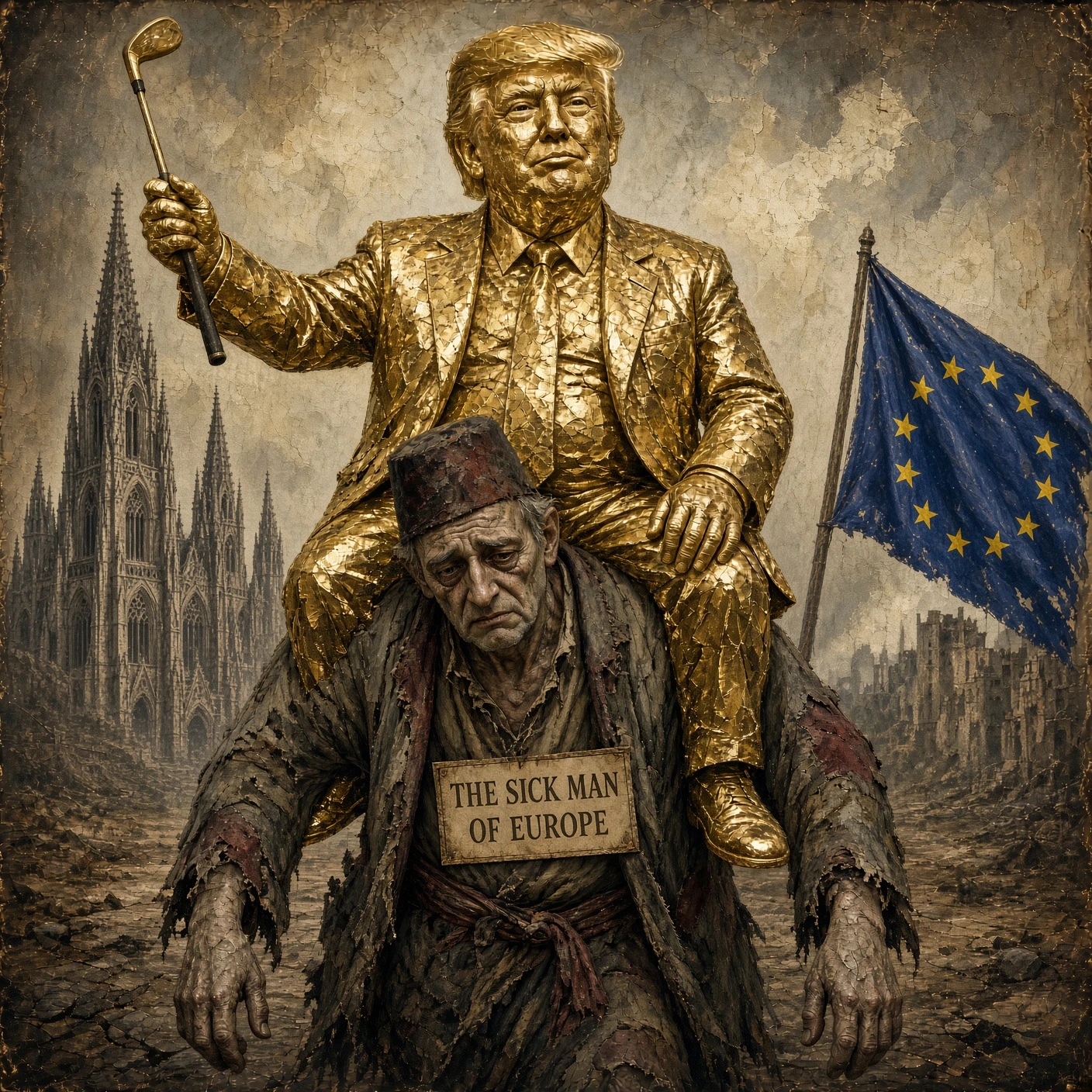 Strasbourg’s gilded Trump satire admits the man it meant to mock.