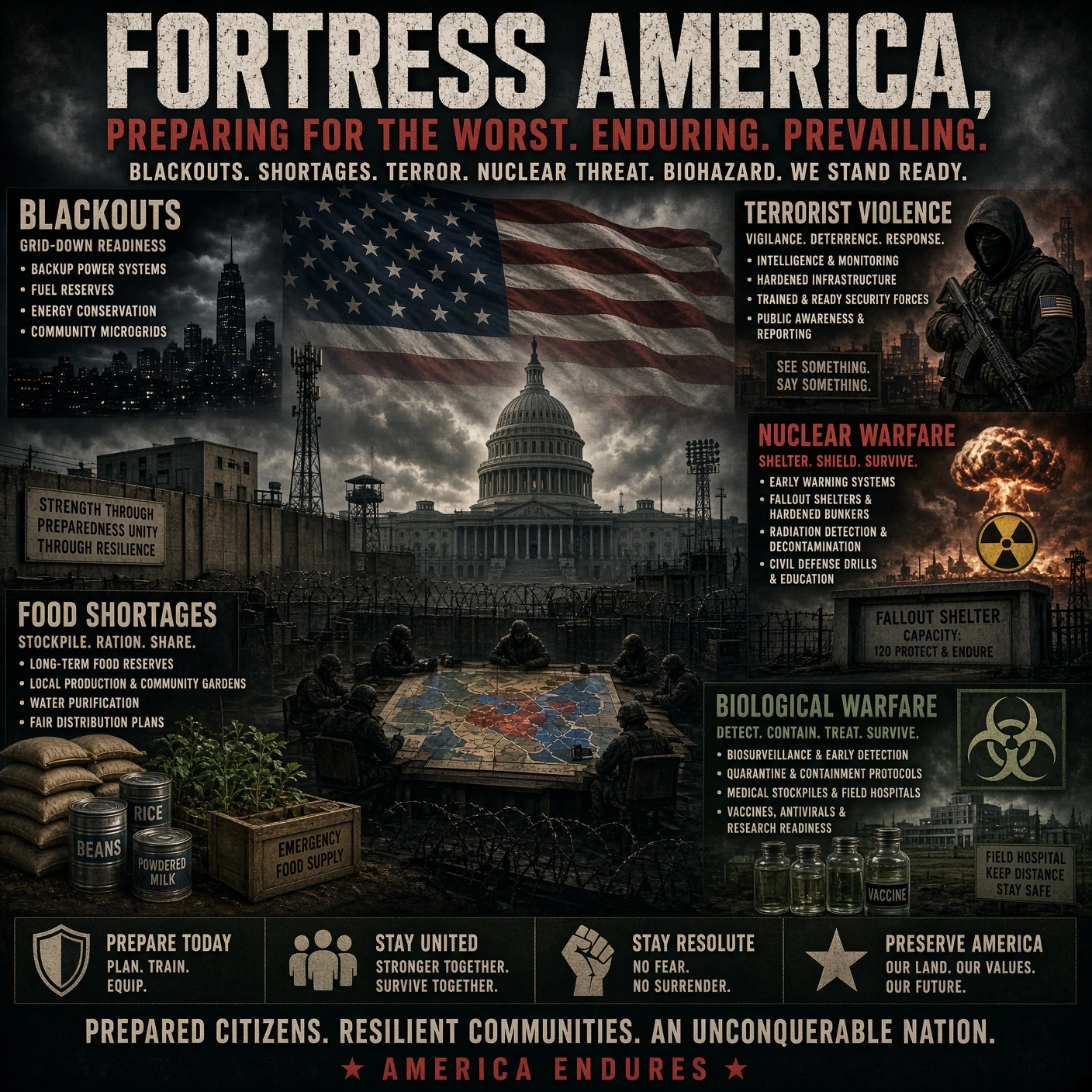 Pentagon Prepares Bases for Ninety Days Without Power or Supplies