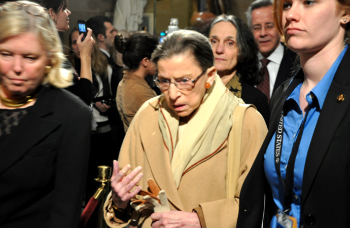 Ruth Bader Ginsburg is working from home today, because it’s just three broken ribs