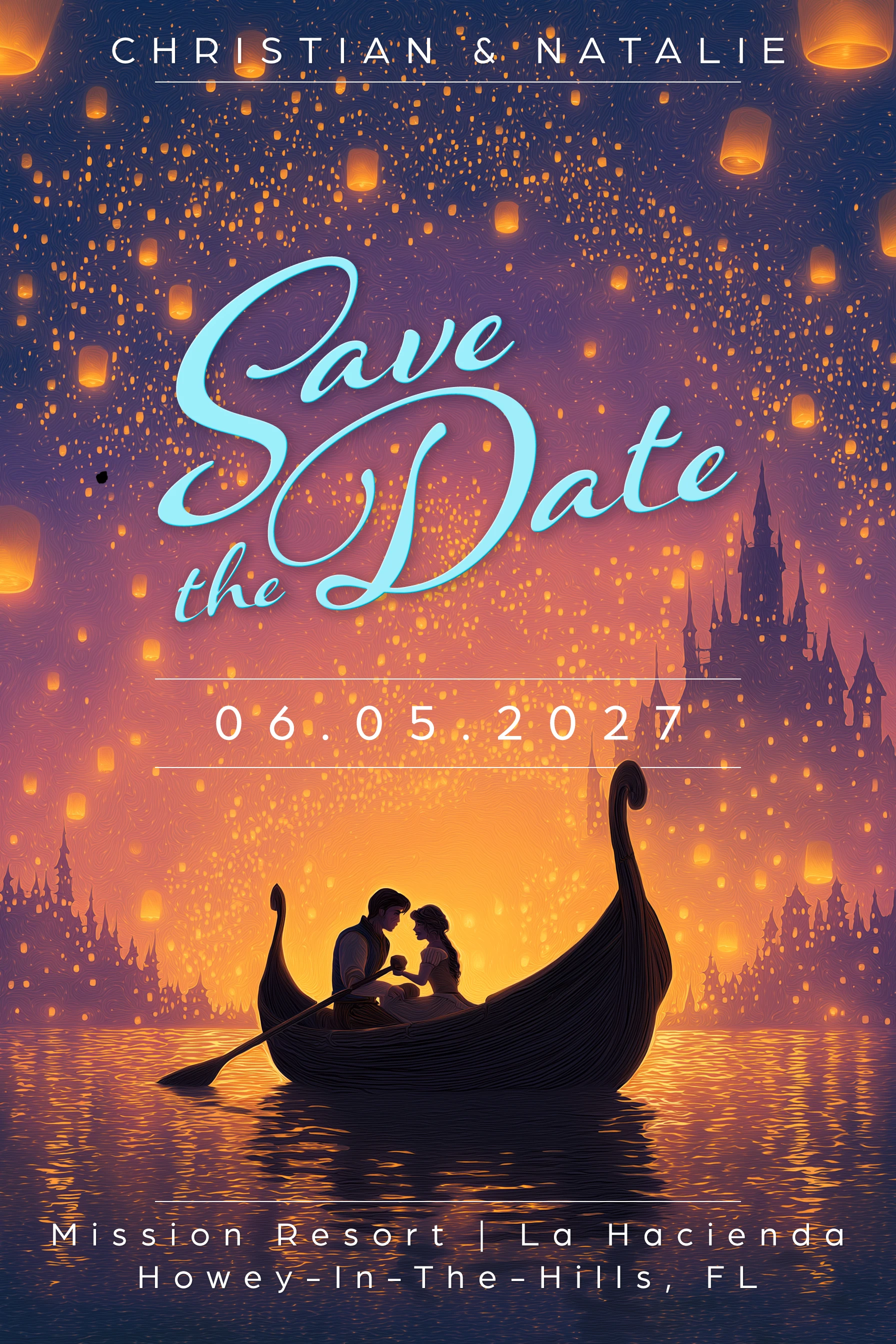 Christian and Natalie save the date