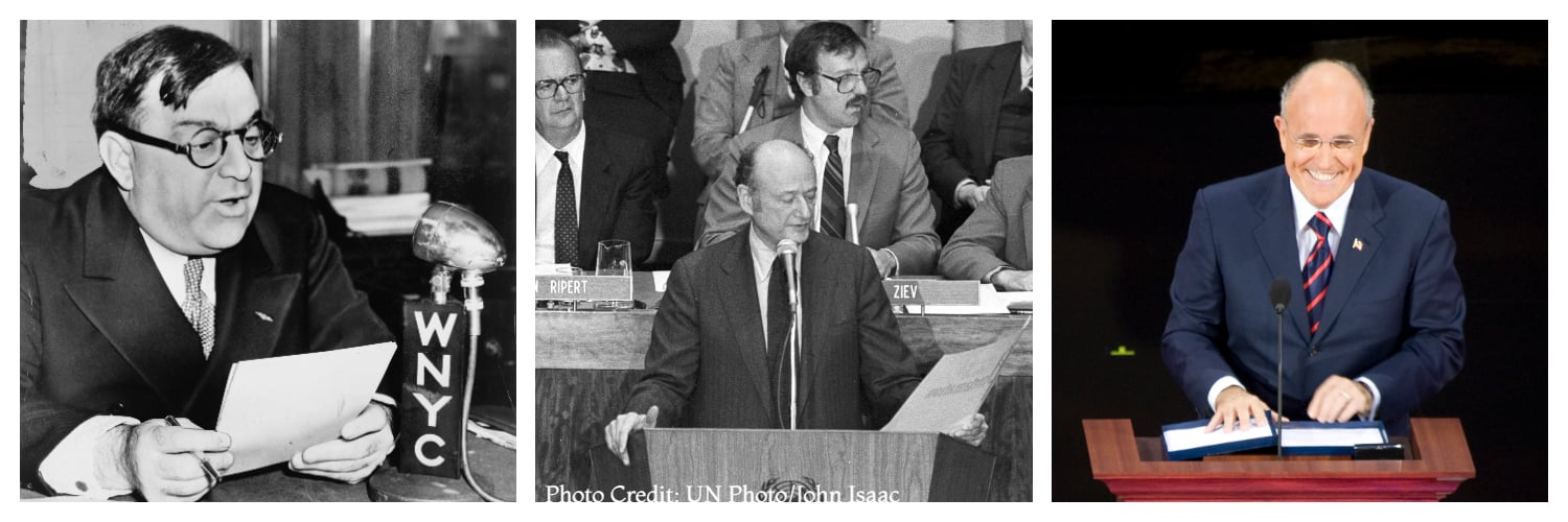 The Mayors: Fiorello La Guardia (1882–1947), Ed Koch (1924–2013) and Rudy Giuliani