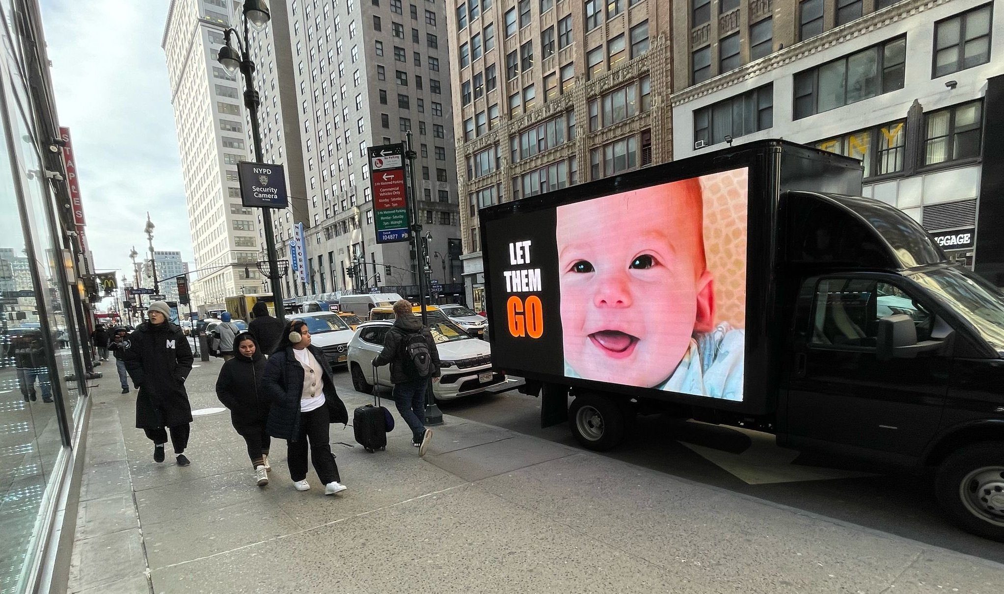 Mobile ad campaign in Manhattan marks 500 days of hostages in Gaza