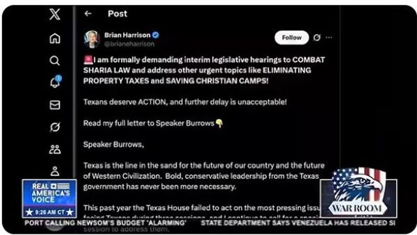 Ban Sharia Law In Texas, Lt. Governor Dan Patrick And Rep. Brian Harrison Demand Action