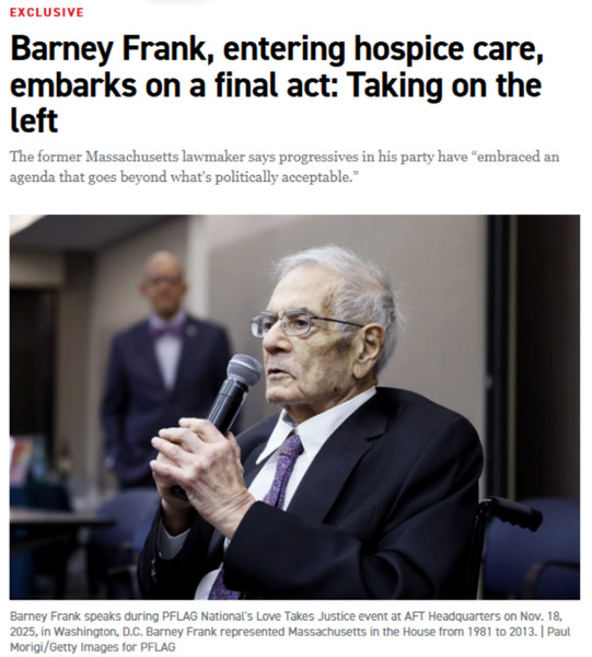 Liberal Icon Barney Frank Warns the Democrats Have Gone Too Far Left