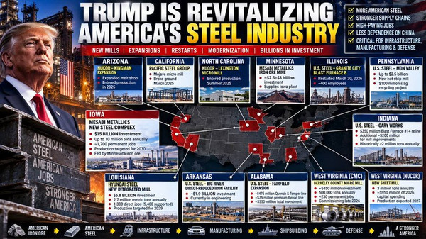 Winning! Trump Announces New Steel Mill and First New Iron Mine in 50 Years