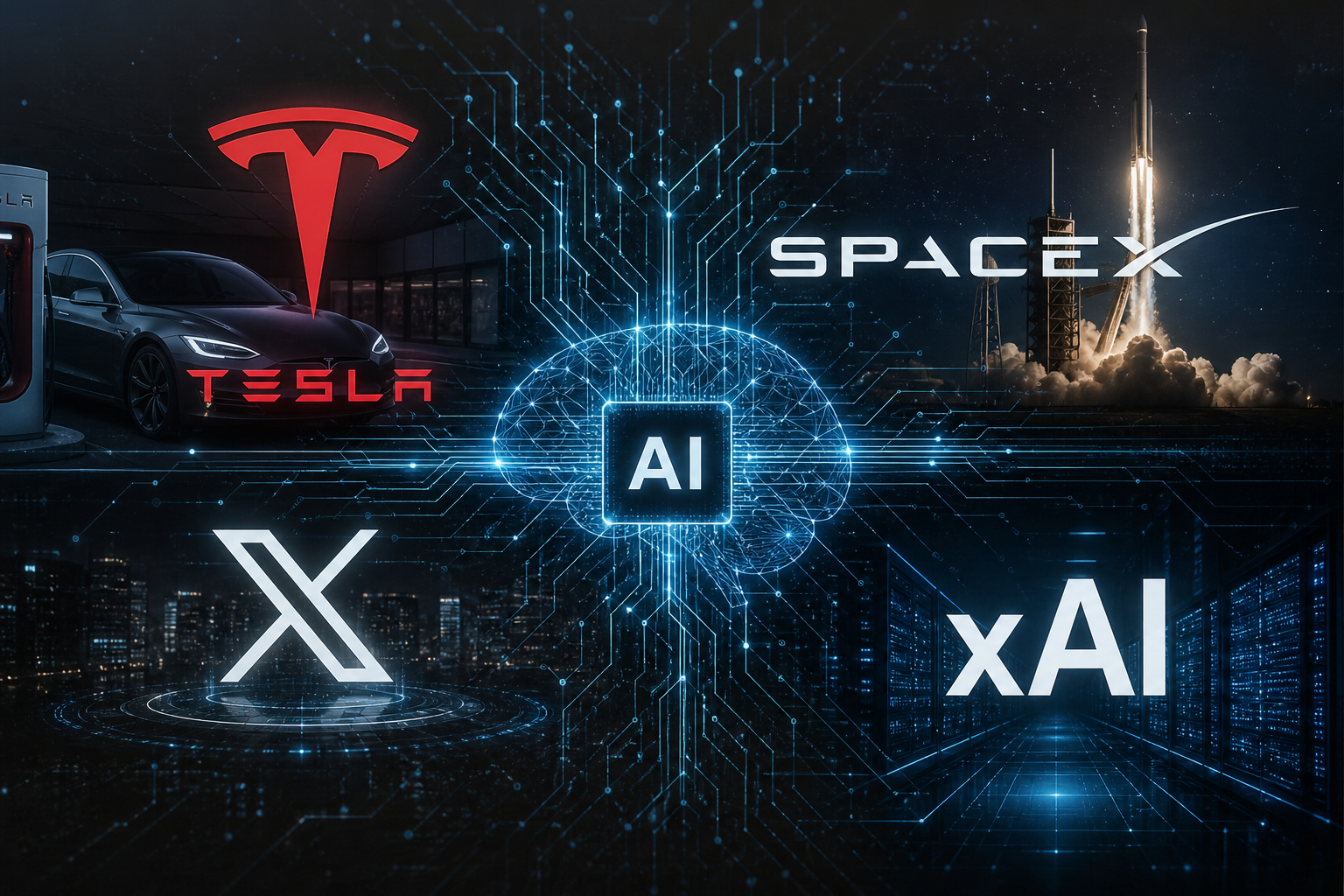 Elon Musk's Industrial Juggernaut: How Tesla, SpaceX, and X Power an American AI Revolution