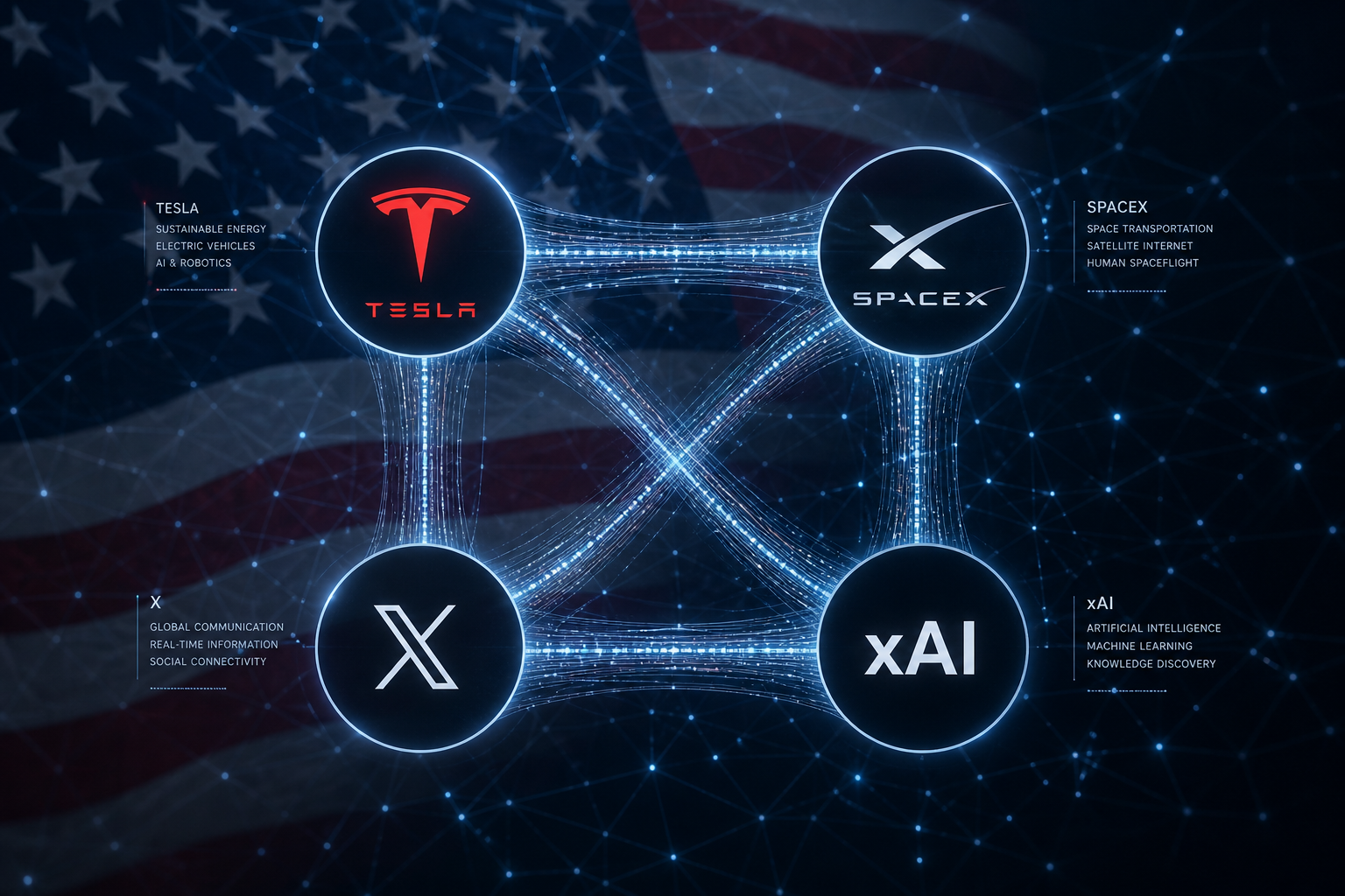 How Musk Is Building an American Tech Juggernaut with Tesla, X, and SpaceX