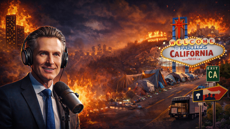 Newsom's Podcast Blitz Confirms Presidential Ambitions: California's Slick Salesman Prepares to Gaslight America