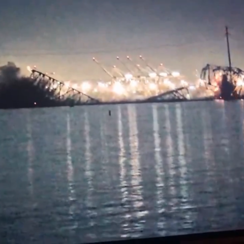 Container ship slams Baltimore bridge, causing it to collapse and send