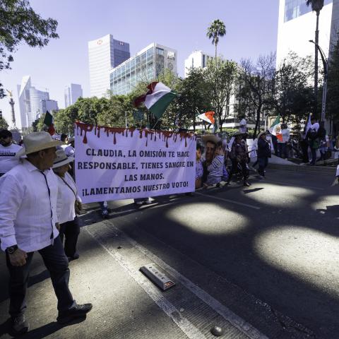 Thousands protest crime and corruption in Mexico City, clash with police 