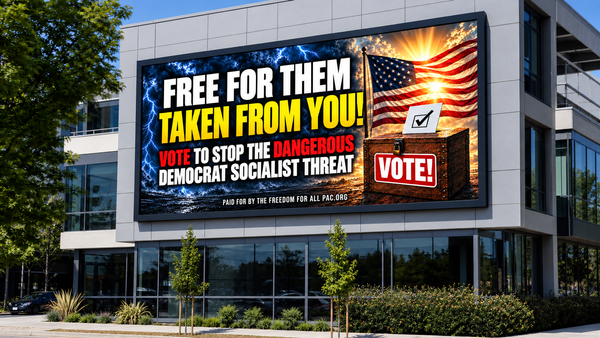 Billboard displayed on commercial building