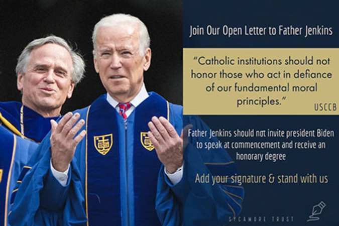 Biden won't speak at Notre Dame commencement