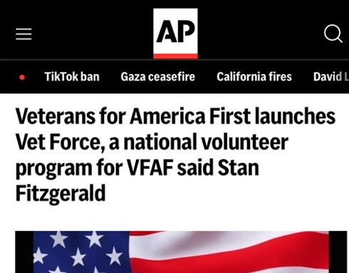 Associated Press covers VFAF VET FORCE Volunteer Program.