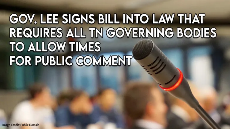 Gov. Lee Signs Bill Into Law That Requires TN Governing Bodies To Allow ...