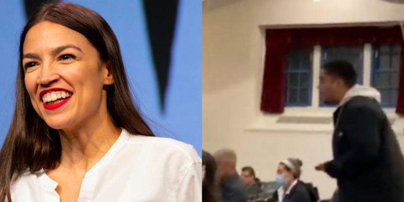 WATCH: Anti-War Protesters Interrupt 'Establishment' 'Coward' AOC at Town Hall, Praise Tulsi for Her 'Guts'