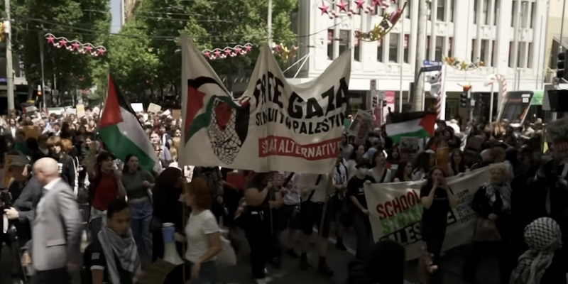 WATCH: Children chant 'Allahu Akbar' at 'School Strike for Palestine' in Melbourne