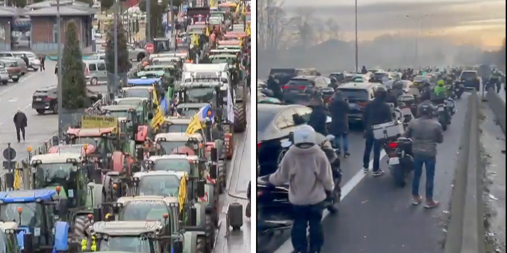 French farmers block main roads to Paris to protest excessive environmental regulations, taxes, low pay thumbnail