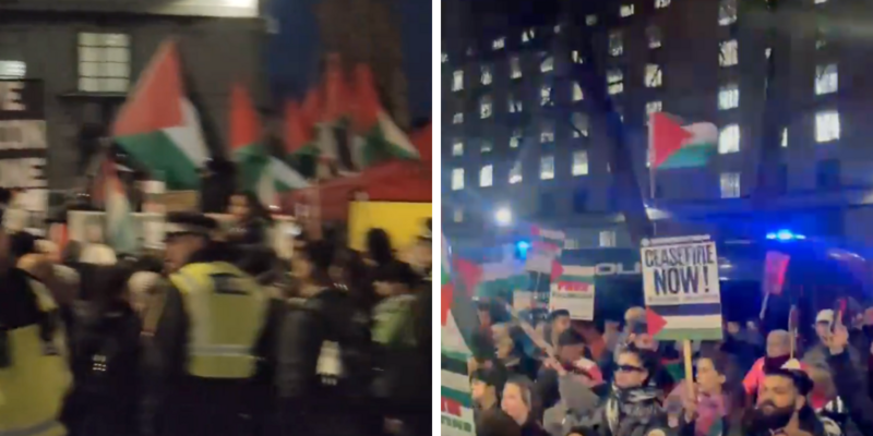 'Ceasefire' agitators force closure of London roads outside Downing Street in protest of Israel-Hamas war