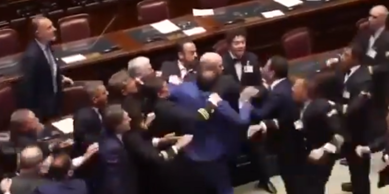 'I have no words': Italian lawmakers throw punches at parliamentary meeting, sending one to the hospital