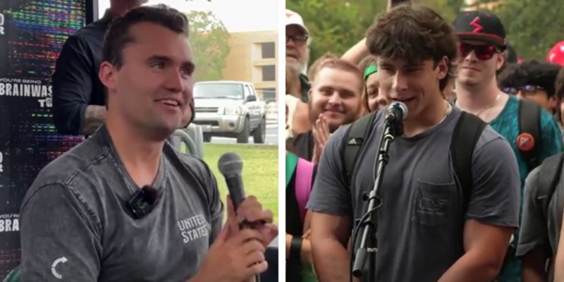 Charlie Kirk convinces college student to vote Trump over economic, border concerns