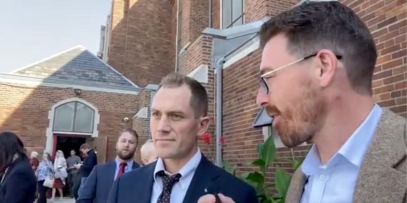 'Trump is our nominee': Kevin Posobiec speaks to Catholic voters outside mass in Pittsburgh day after Butler, PA rally