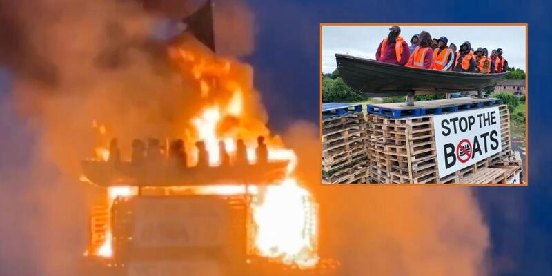 Irish police investigate 'hate incident' of migrant boat burned in effigy