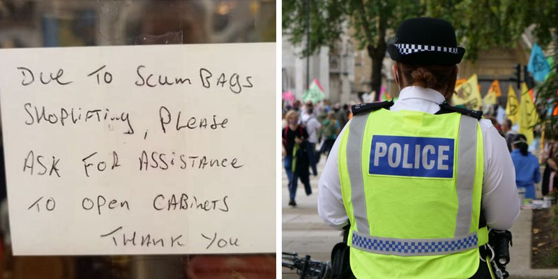 Police tell UK shop owner to remove sign calling shoplifters 'scumbags' after complaint